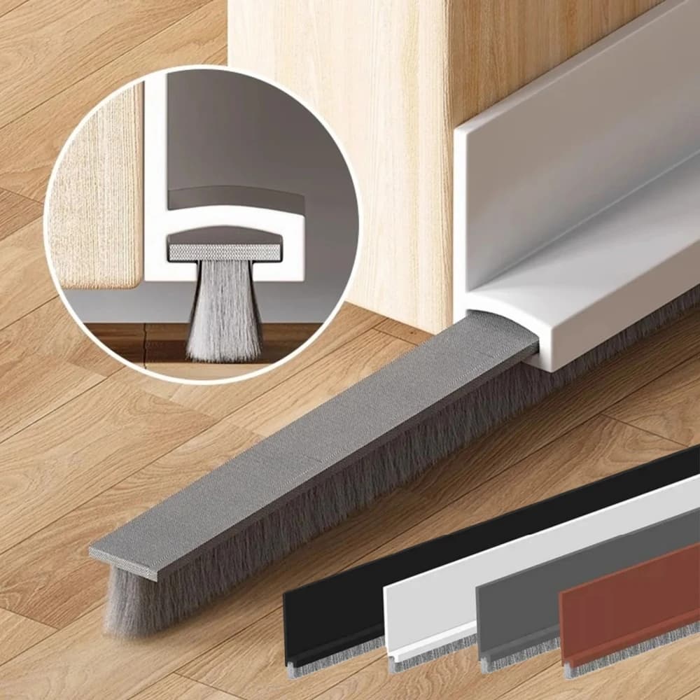 1pc 1mX30mm/52mm Arresto Guarnizione porta con riduzione del rumore Spazzola porta Breeze Sweep Blocker Prova di insetto Suono Strisce a prova di polvere