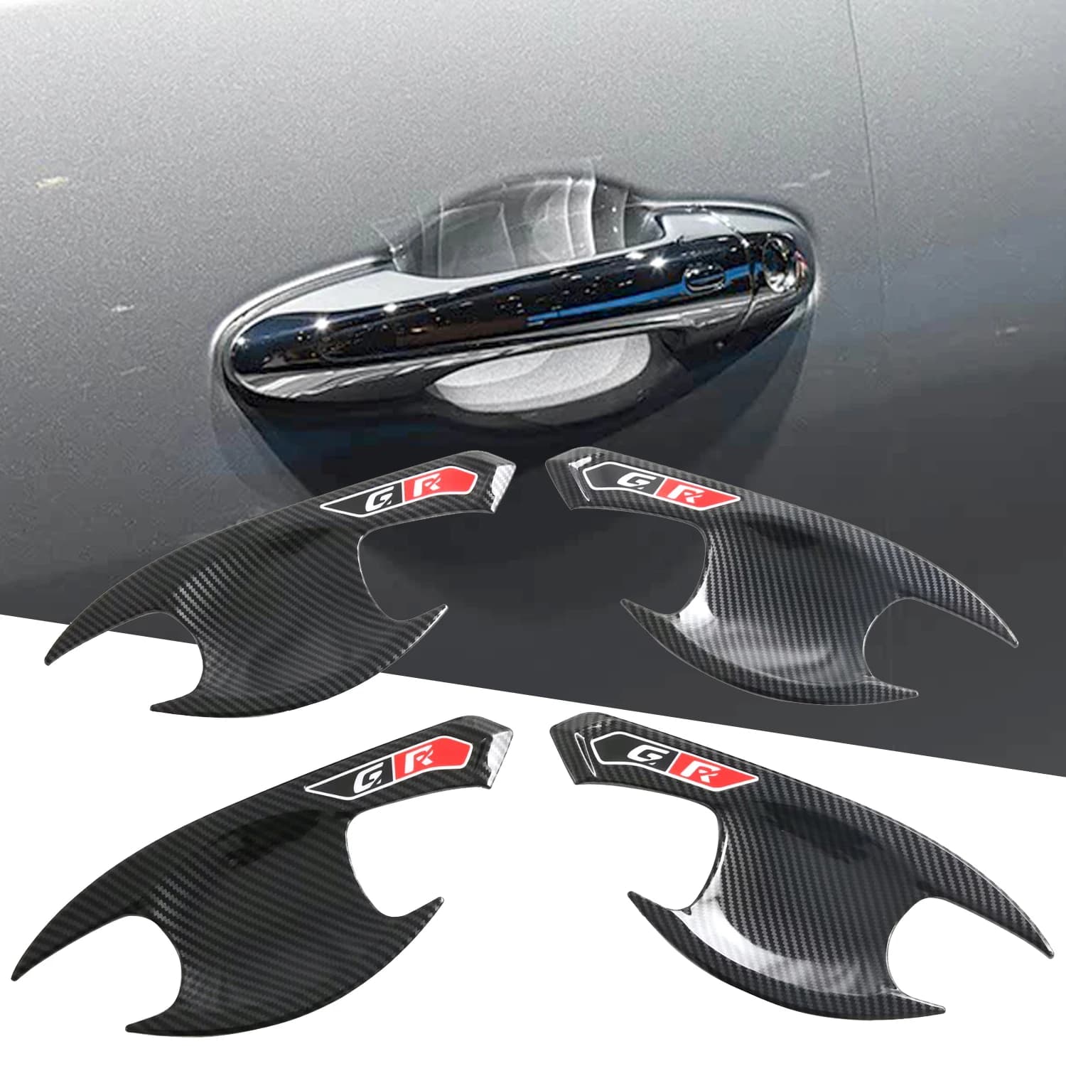 For Toyota Hilux 2016-2025 Side Door Handle Bowls Cover Trim ABS Car Door Handle Cup Scratch Protector Exterior Accessories