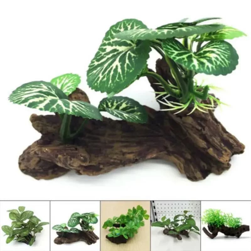 Driftwood Plastic Artificial Turtle Tree Driftwood Aquarium Fish Tank Reptile Cylinder Root Creation Plant Wood Decoration Ornament