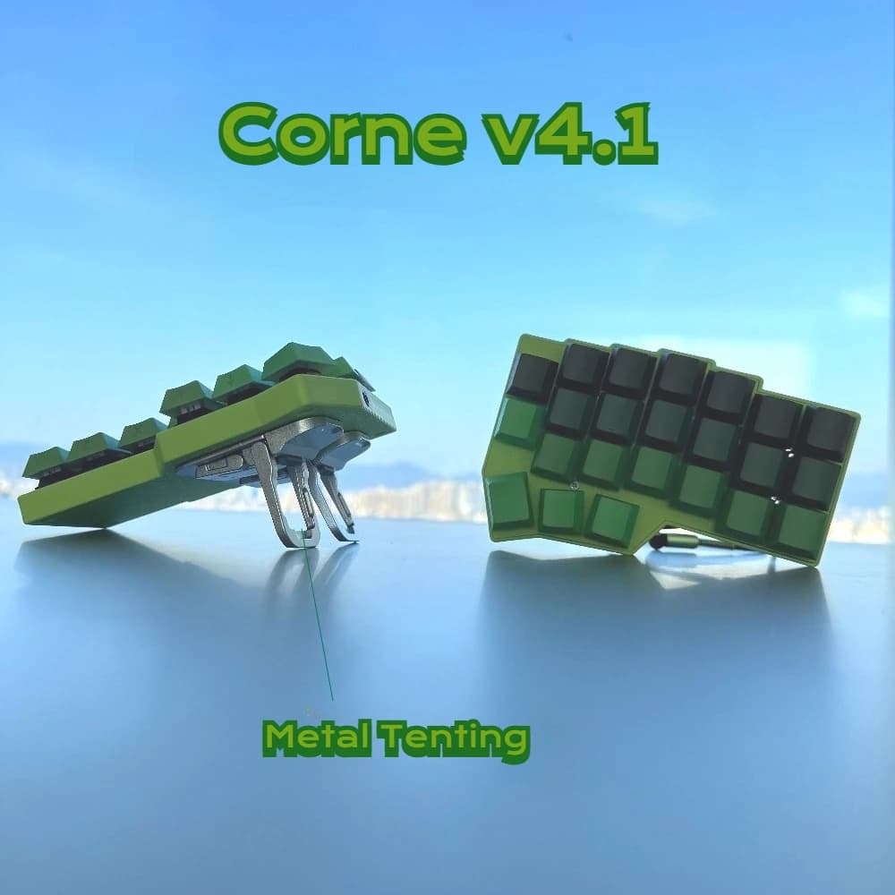 Tenting CorneV4.1 Overturned Keyboard Green Pink Keyboard with Clacson Hotswap Wired Ergonomic Game Accessories RGB VIAL Teclado