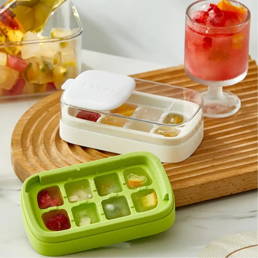 Ice Mold Tray Compact Ice Cube Maker Mini Press-release Ice Cube Tray with Soft Bottom Bpas-free Plastic Mold for Freezer