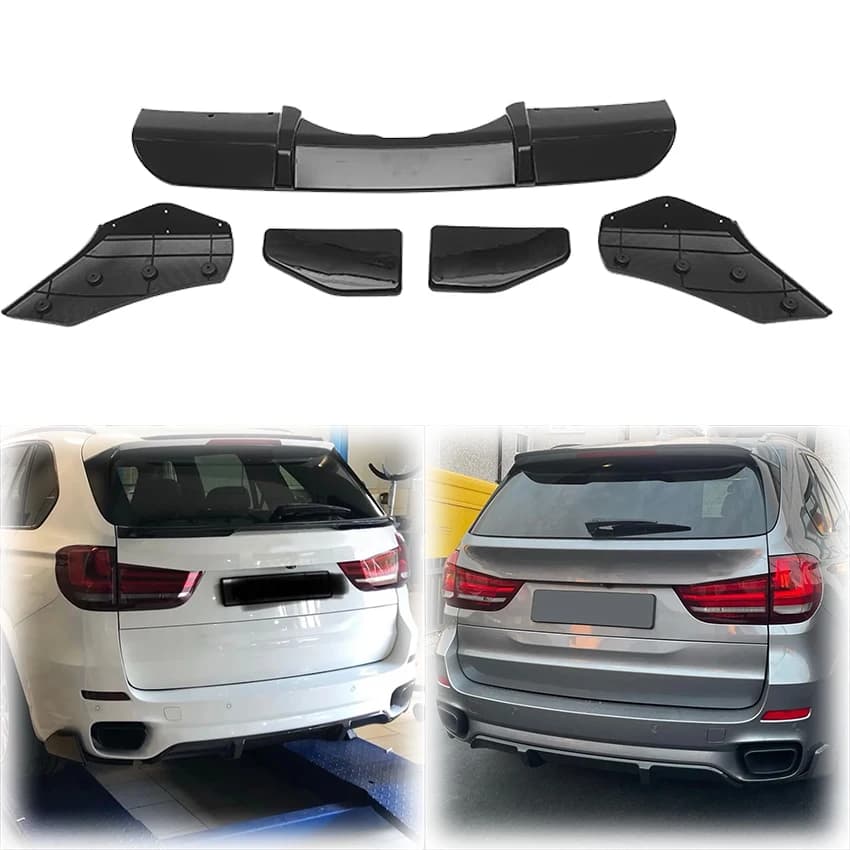 4PCS 2014 - 2018 Per BMW X5 F15 M Sport MP Stile Paraurti Posteriore Lip Diffusore Spoiler Side Splitter Copertura Body Kit ABS Gloss Nero