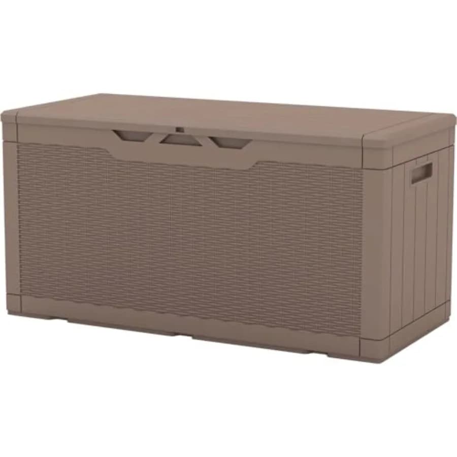 100 Gallon Resin Exterior, Waterproof, Large Box Garden Furniture and Tools, Dark Brown, Resistant