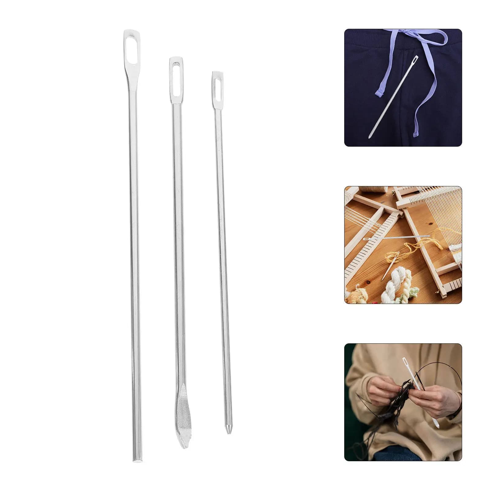 Set di 3 Attrezzi per Infilare Cordoncini, Tiracordoncini in Metallo per Pantaloni, Felpe, Giacche, Kit per Cucito Fai-da-Te
