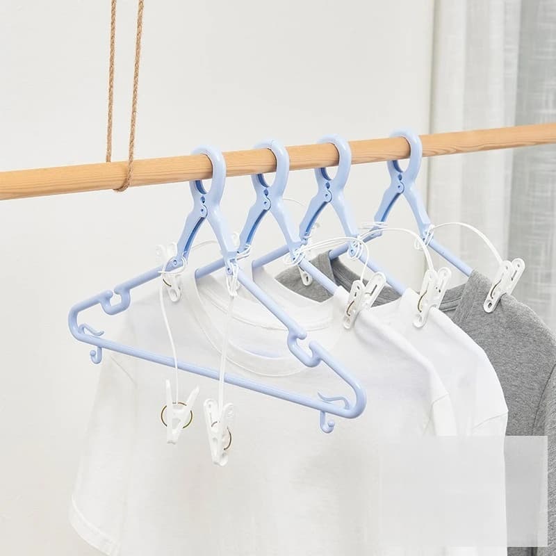 Appendiabiti in Plastica Rinforzata Antivento con Clip per Vestiti, Design Anti-Caduta, Supporto per Asciugatura Abiti da Esterno e Domestico