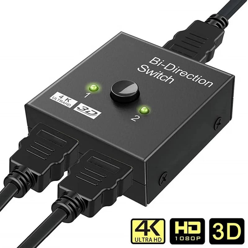 Two-way HD 4K 60Hz HDMI compatible switcher 2 in 1 output 1X2 distribution for portable PC projector