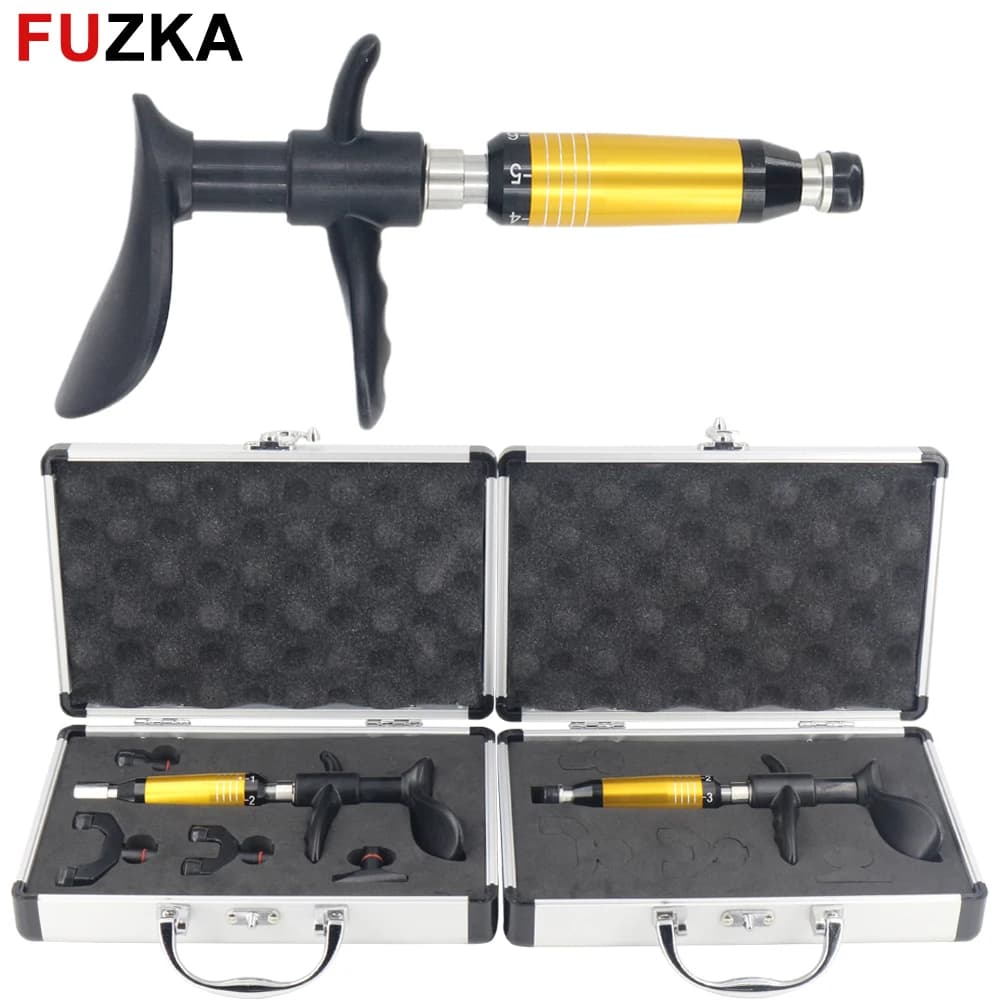 300N Chiropractic Adjustment Tool, Spinal Activation Gun, Vertebral Column Correctional Massage, Body Relaxing Therapy, 4 Heads, 6 Levels