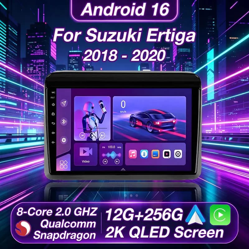 Wireless CarPlay Android Auto For Suzuki Ertiga 2018-2020 Android 16 Qualcomm Head Unit Player Multimedia WiFi 2 DIN Autoradio
