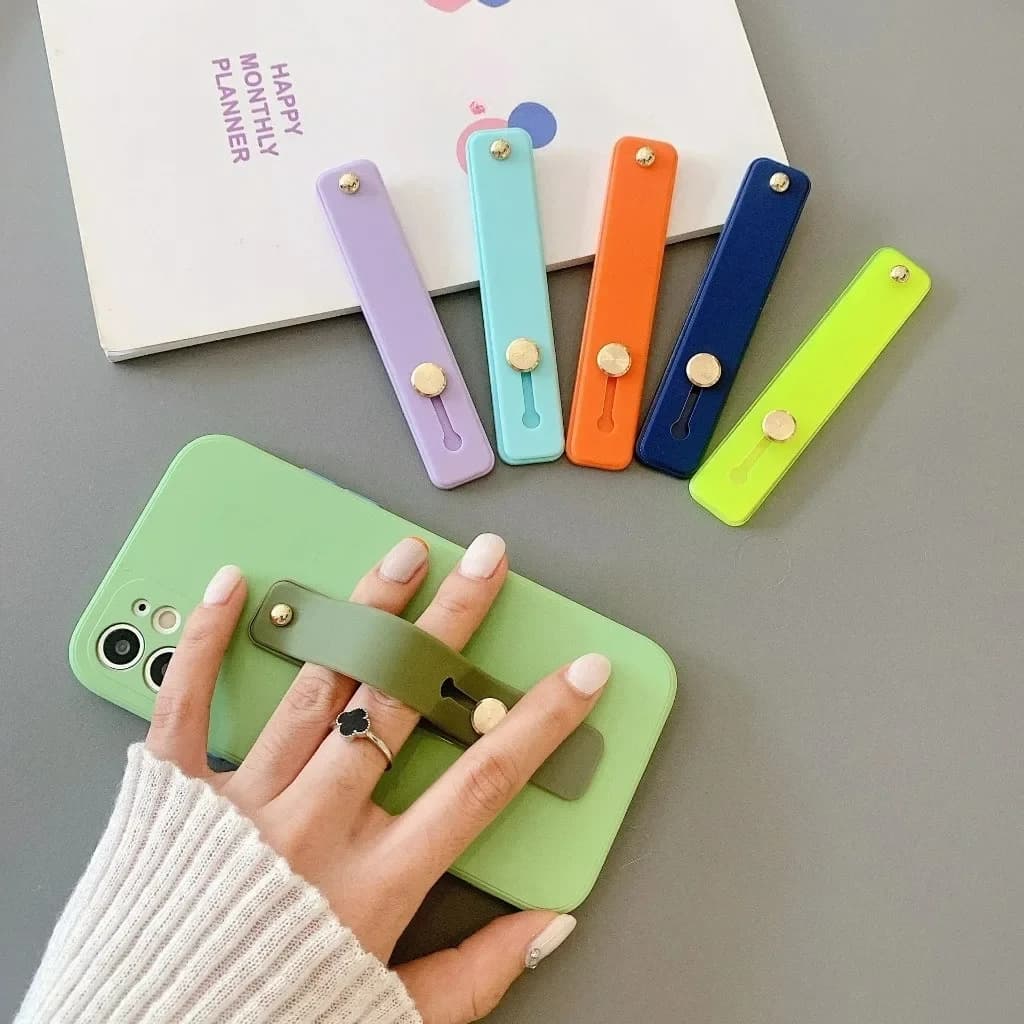 Supporto per telefono con anello di trazione in PU, da 5/2/1 pezzi, con cinturino da polso per cellulare, supporto pigro
