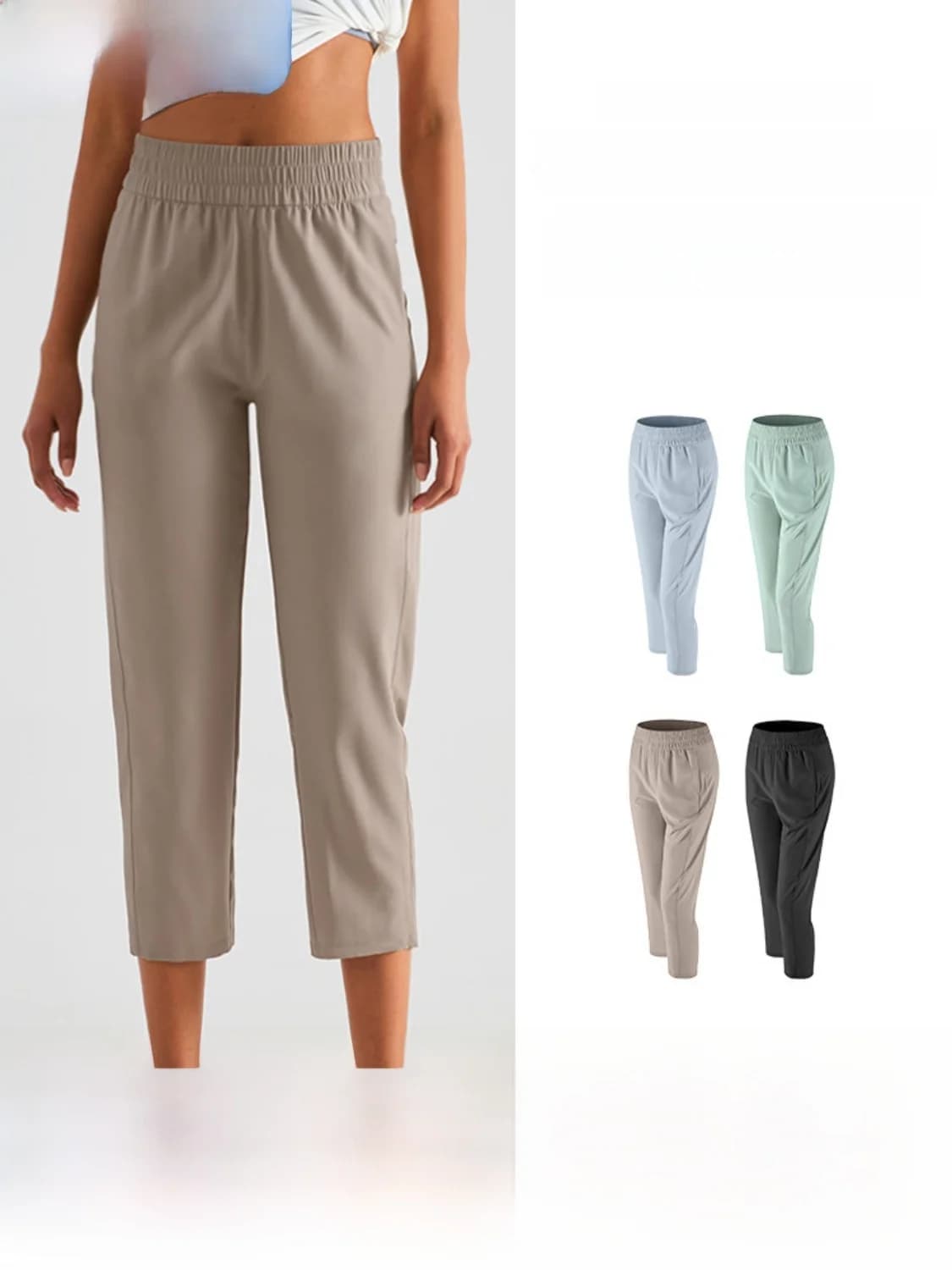 Loose Women's Yoga Training Pants Quick Dry Breathable Straight Leg Slimming Fitness Capris Casual Small Size Sportswear