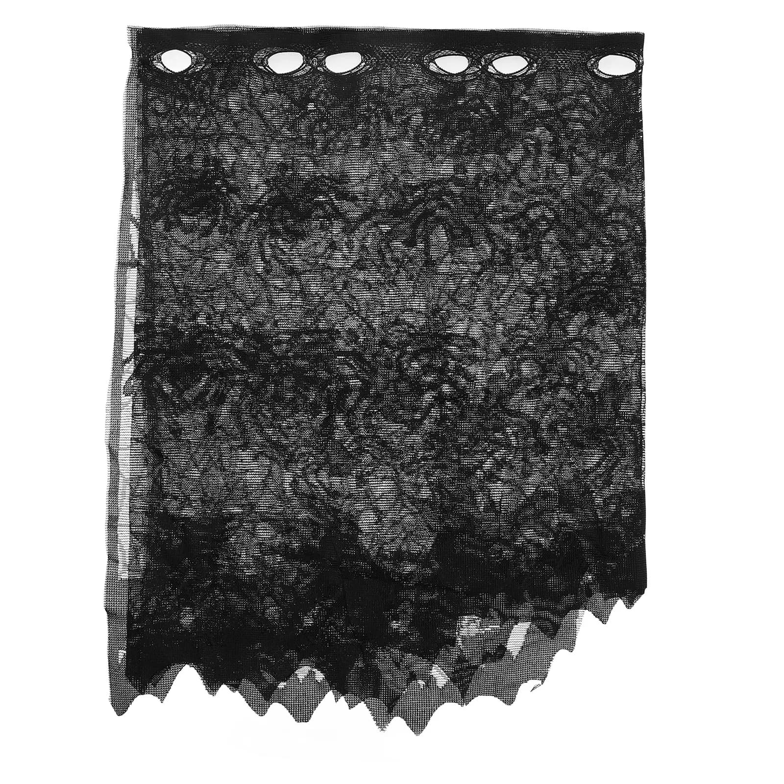 Tenda in Pizzo per Halloween con Tema Ragnatele e Pipistrelli, Decorazione per Porte e Finestre per Feste Spaventose e Festival dei Fantasmi, Telo per Camino