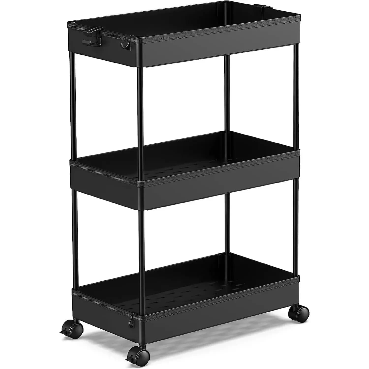 Carrello portaoggetti con ruote a 3 livelli, organizer per carrello da bagno Scaffale mobile Scaffali multifunzionali per ufficio, cucina, bagno