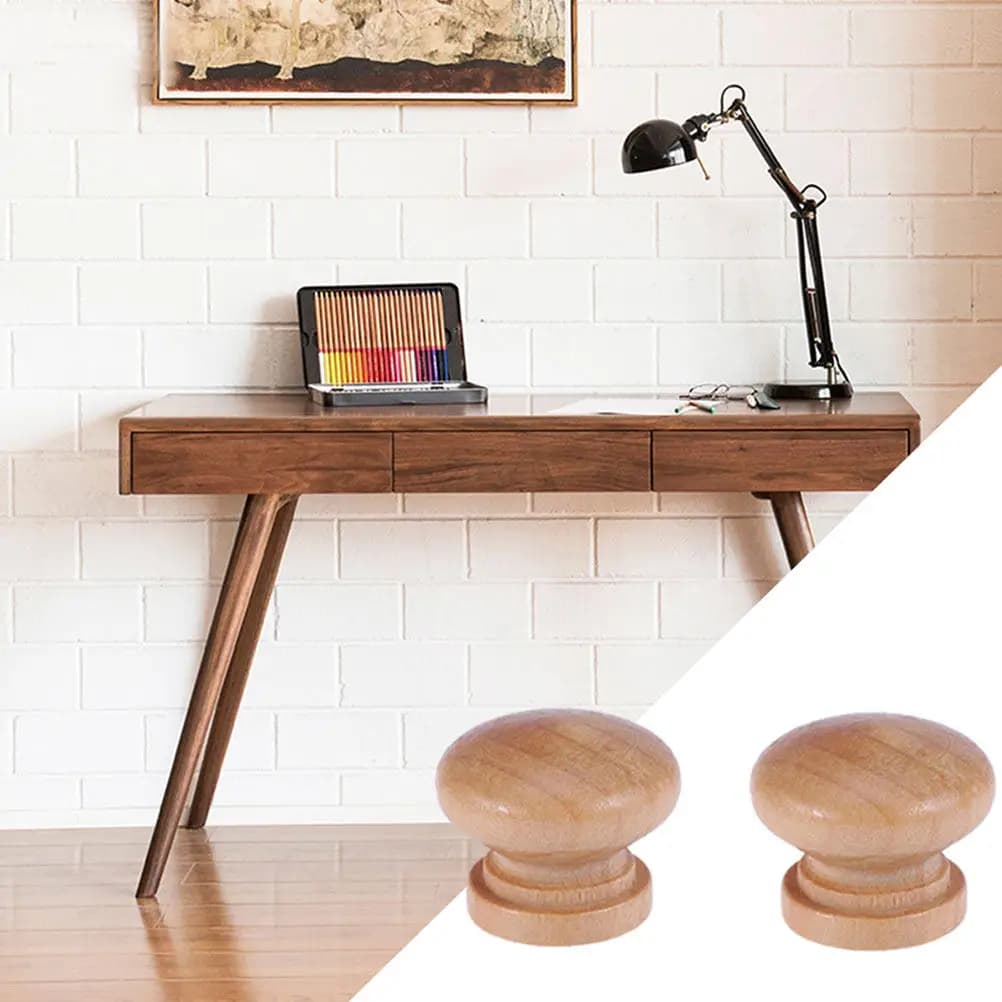 15Pcs Wooden Mushroom Drawer Knobs Pull Handles Screw Installation Cabinet Wardrobe Drawer Door Hardware Smooth Comfortable