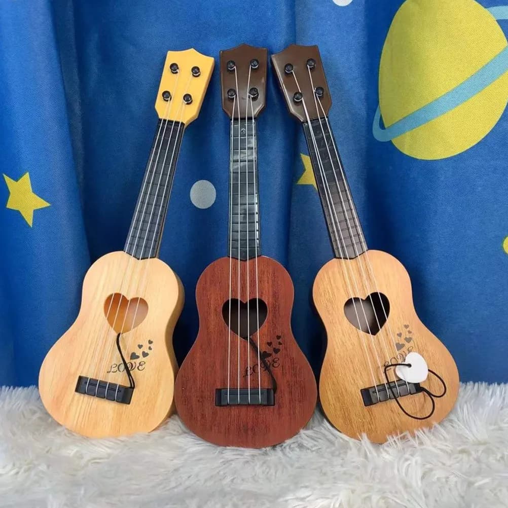Ukulele in Plastica per Educazione Precoce, Strumento Musicale per Bambini, Chitarra Giocattolo Sicura per Principianti