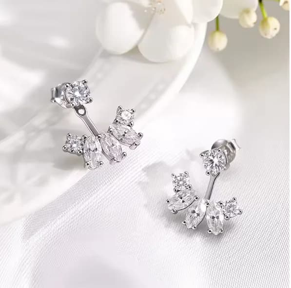 Brilliant Moissanite Drop Earrings Jewelry Luxury Wedding Women S925 Sterling Silver Simulated Lab Diamond Earring Fine Jewelry