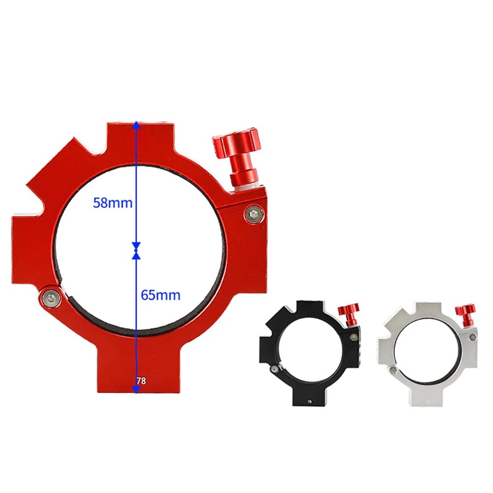 Anello porta telescopio astronomico per fotocamere raffreddate ASI Morsetto in lega di alluminio ID 78 mm con fori filettati M6 e 1/4 20