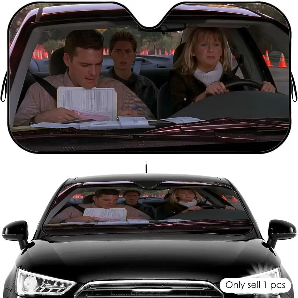 Parasole per Auto M-Malcolm in the Middle, Riutilizzabile in Alluminio, Protezione UV, Isolamento Termico, Copertura Ombreggiante