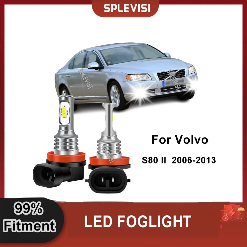 2x Auto Luci LED Fendinebbia Lampadine 6000K H11 H8 H9 Sostituisci Alogeno Per Volvo S80 II 2006-2013 XC60 2010-2013 V70 III 2008-2013