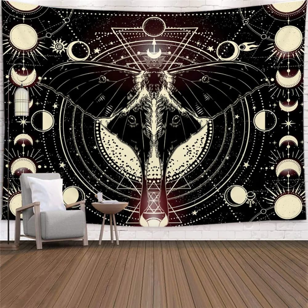 Simple butterfly psychedelic background fabric decoration tapestry wall decoration home decoration tarot tapestry yoga mat covered sofa