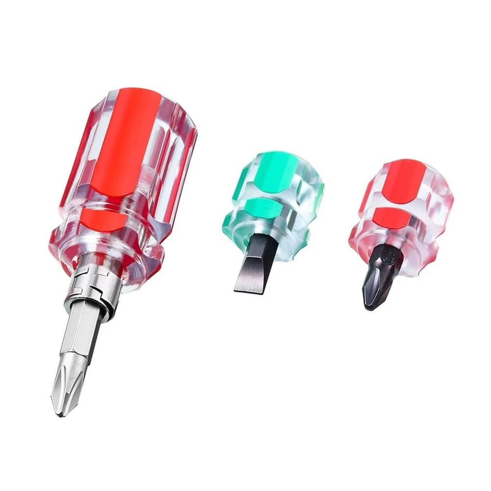 3 pezzi cacciavite corto a testa piatta a croce set 2 in 1 per spazi stretti che riparano macchine da cucire utensili manuali