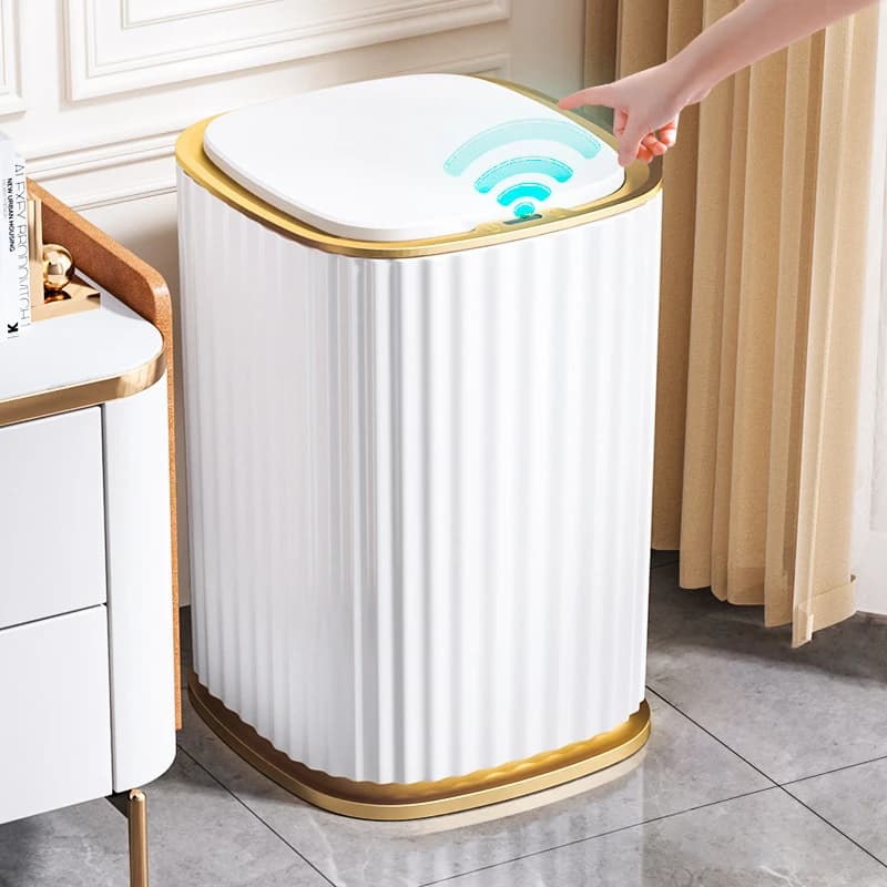 15L Smart Home Sensore automatico Pattumiera Cestino della cucina Bidoni della spazzatura Bagno WC Soggiorno Pattumiera con sensore automatico
