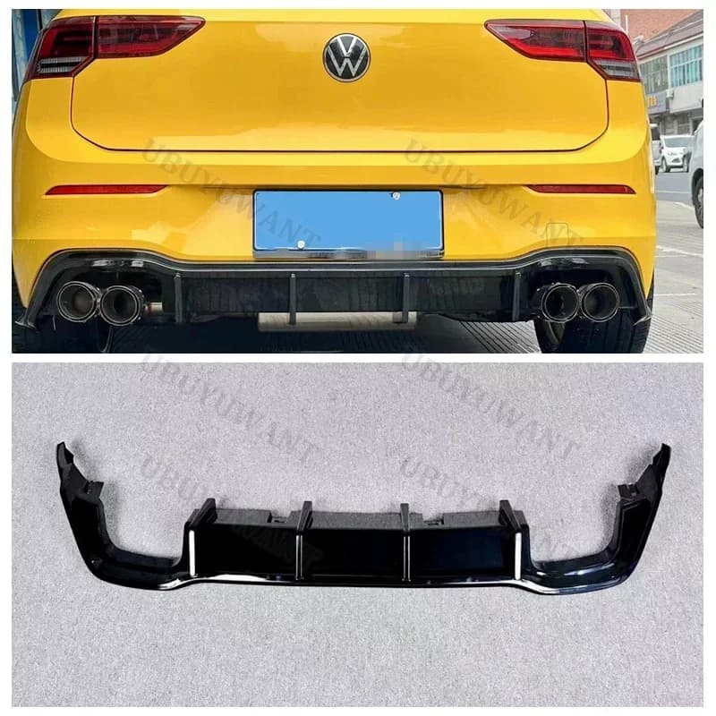 For Volkswagen GOLF 8 MK8 Pro (NOT FOR GTI AND R) 2020-2024 Car Rear Diffuser Bumper Corner Spoiler Splitter Lip Protector Guard