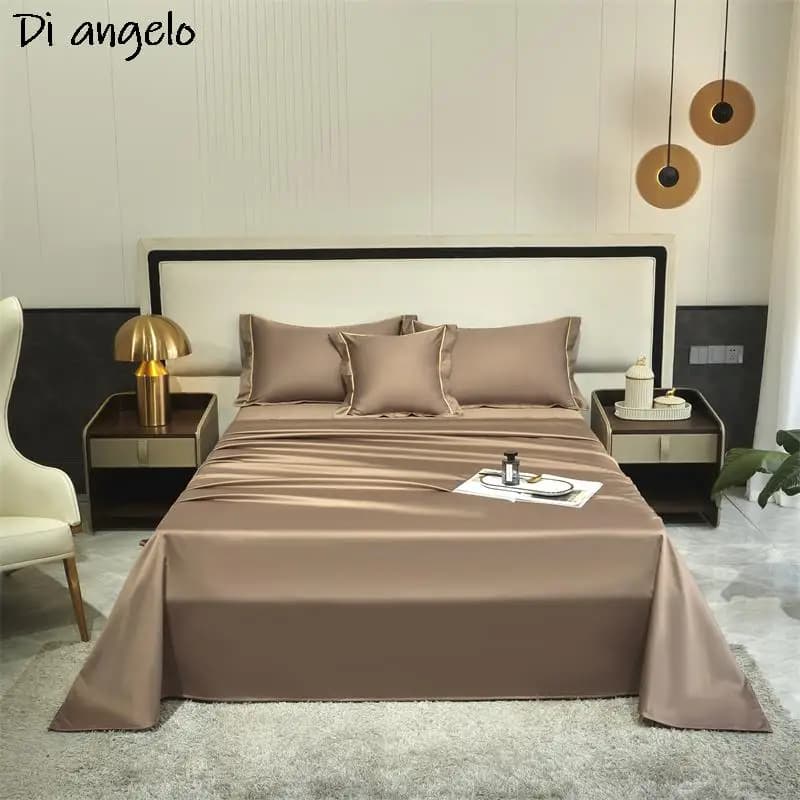 Formato personalizzato Nuovo stile 1000TC cotone egiziano tinta unita ricamo lenzuolo federa morbida biancheria da letto lenzuolo piatto lenzuolo # /L