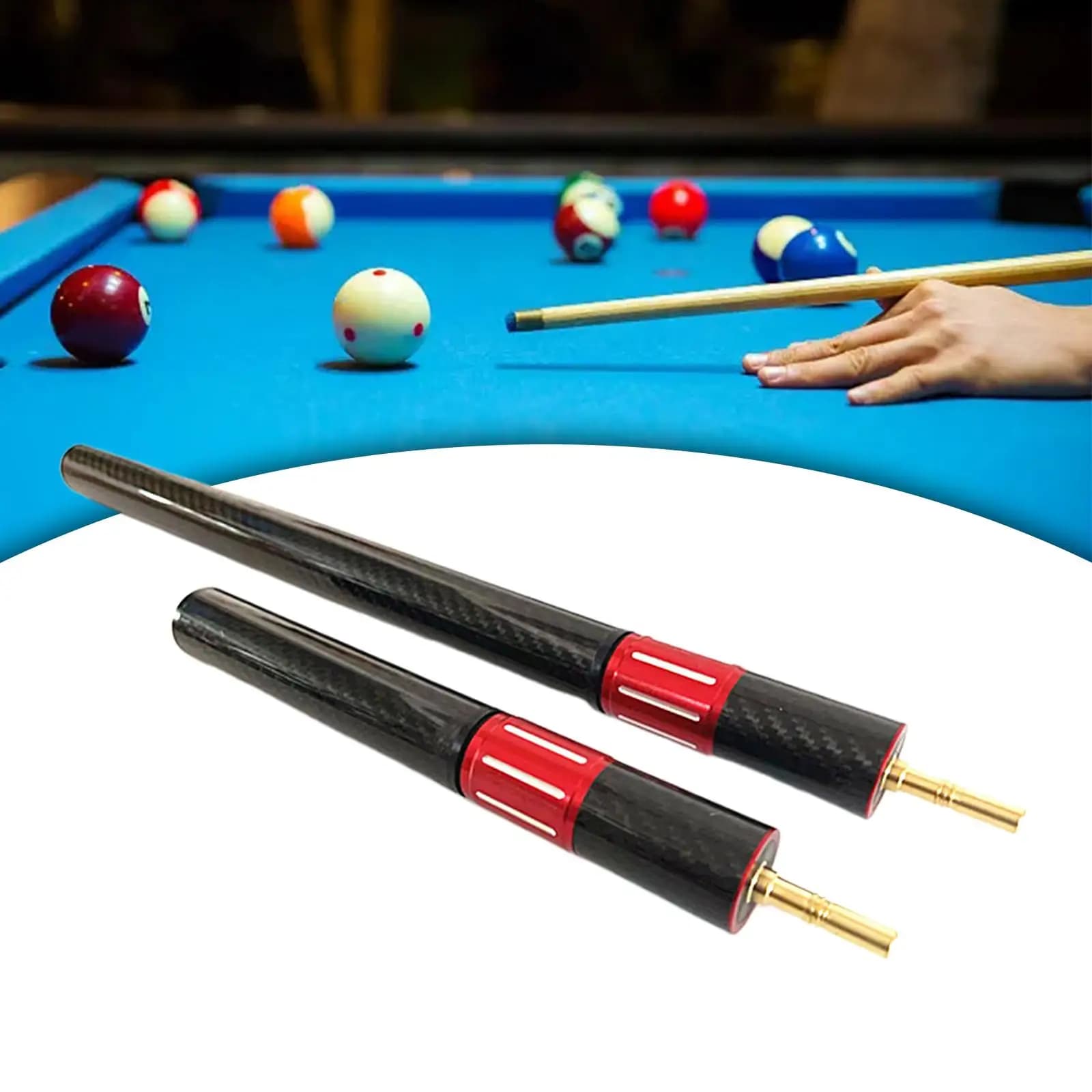 Adjustable Pool Cue Extender Carbon Fiber Extension for Billiard Pool Sticks Snooker Accessories Parts