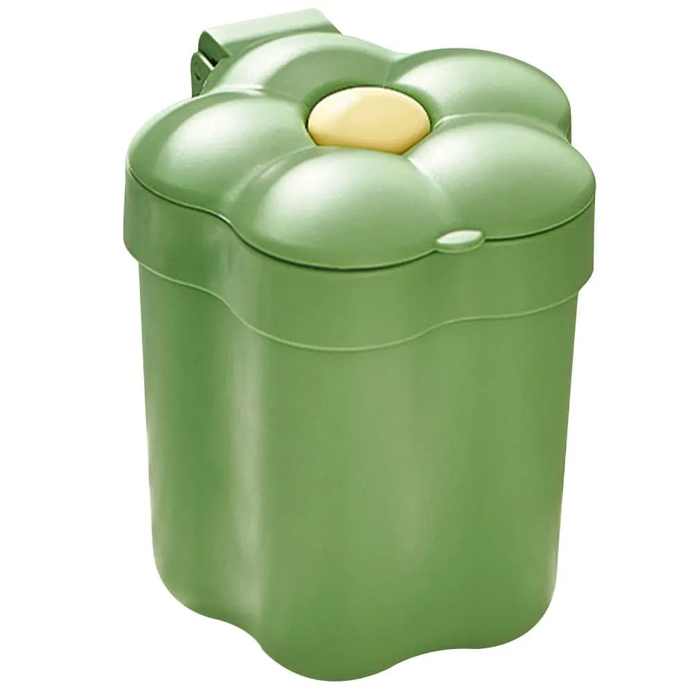 Cestino da scrivania a forma di fiore, piccolo contenitore per rifiuti per camera da letto, ufficio, uso domestico, riutilizzabile, facile da pulire, materiale spesso e resistente