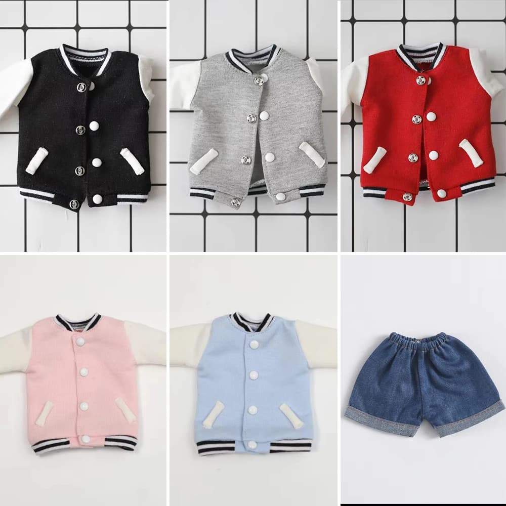 1/6 Bjd vestiti per bambole uniforme scolastica giacca uniforme da Baseball T-shirt a maniche corte pantaloncini o gonna per Yosd, vestiti per bambole da 30 Cm