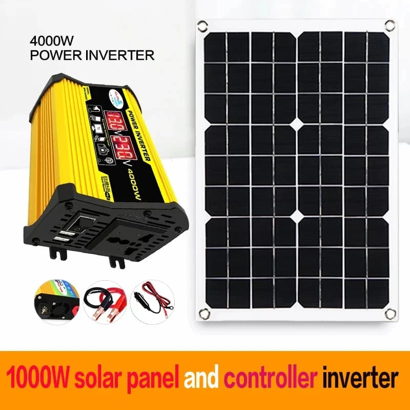 Sistema di pannelli solari 110V/220V 12V 1000W pannello solare regolatore di carica della batteria 4000W Kit Inverter solare generazione completa di energia