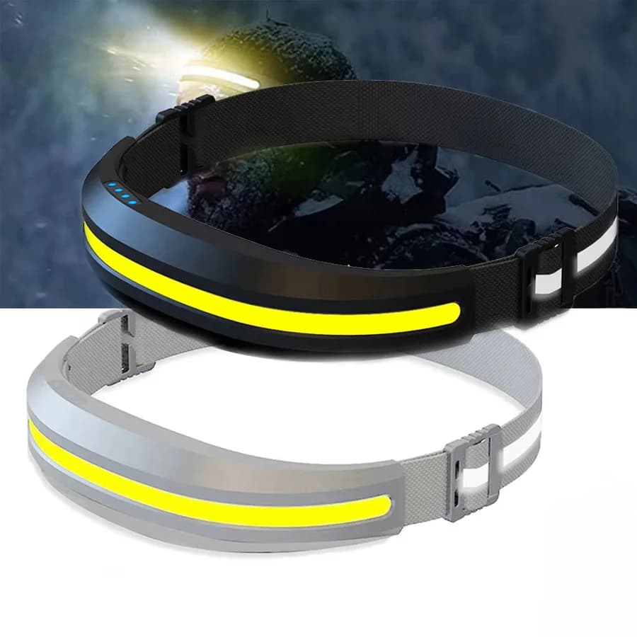 D2 Outdoor LED Front Lamp USB Rechargeable Front Lamp LED COB 5 Lighting Mode White and Red Front Flashlight Fishing Lights