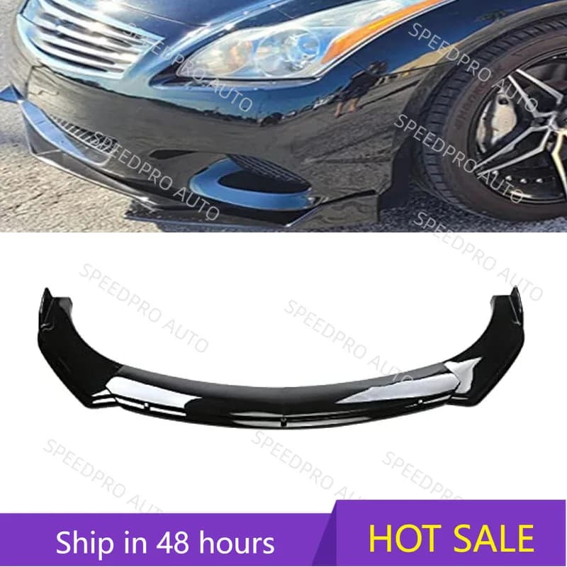 Car Front Bumper Lip Spoiler Lower Splitter For I-NFINITI G25 G37 Q50 Q60 Auto Diffuser Trim Body Kit Glossy Black