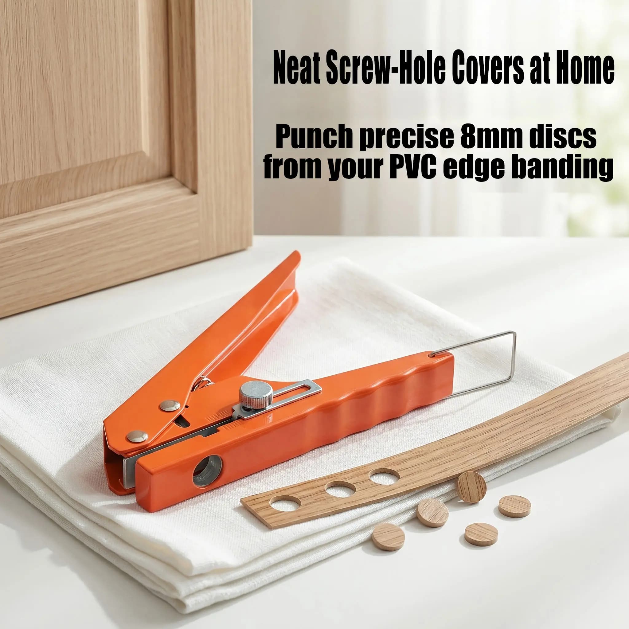 Pinze perforatrici a foro singolo da 8 mm, per bordatura in metallo con perforatore, adatte per lavorazione del legno, PVC, impiallacciatura di legno