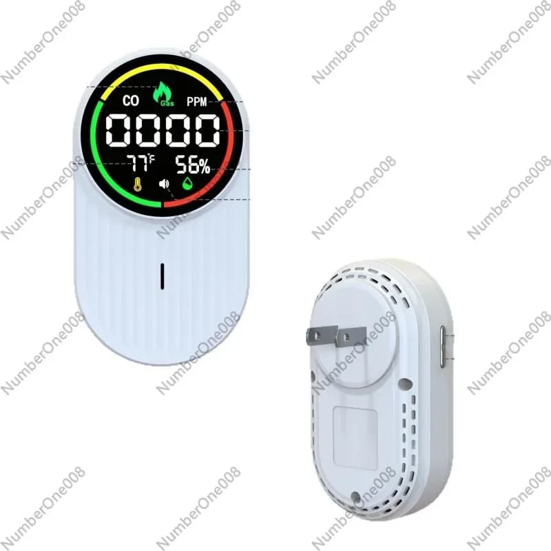 Carbon Monoxide Detector RV CO Combustible Gas Detector Wall Plug 4 in 1 Thermometer Hygrometer Humidity Alarm