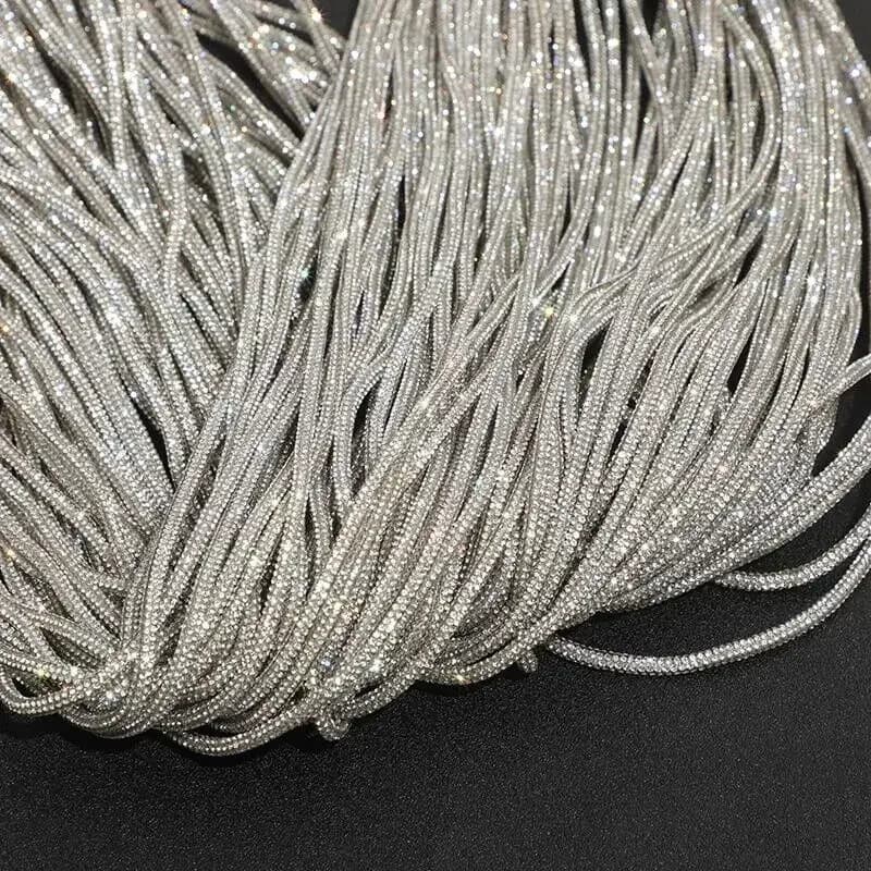 Laces for shoes and drawstrings with crystal hood with rhinestones Sparkling hand-made lace-to-te for sneakers, hooded sweatshirts, fashion accessories