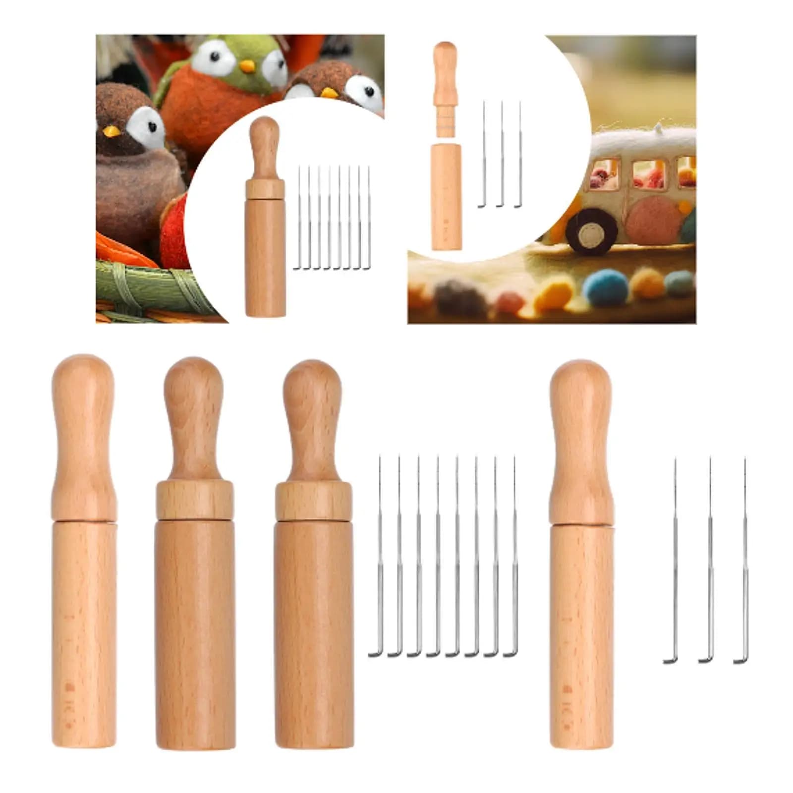 Dispositivo per infeltrimento ad ago, design ergonomico che risparmia tempo, kit di iniziazione per infeltrimento, set di feltro per giocattoli da 3/8, pittura, fai da te, cucito, per appassionati di hobby