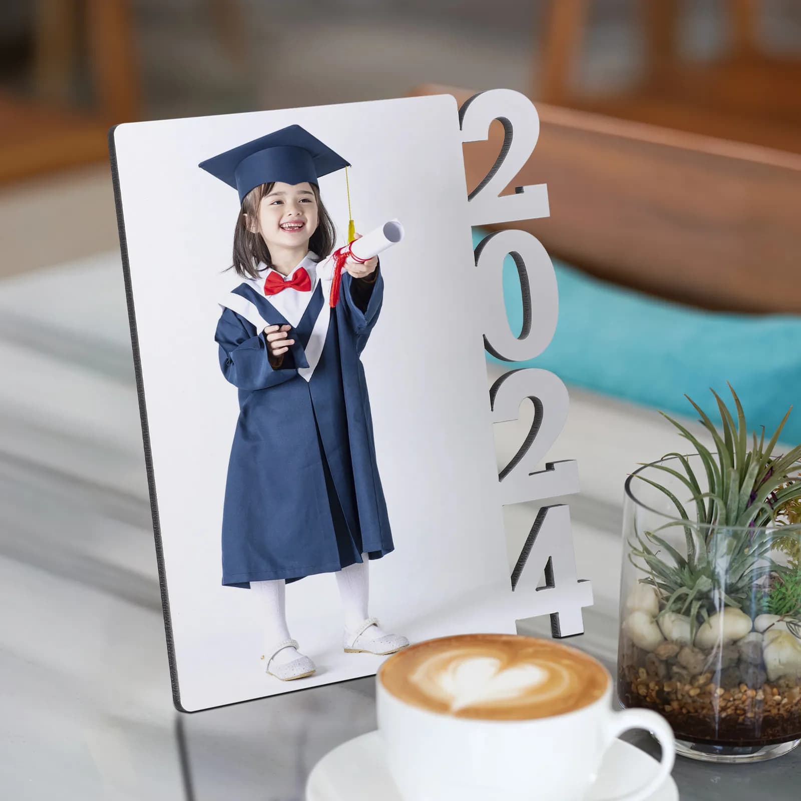 2Pcs Graduation Photo Frame 2024 Sublimation Picture Frame Blanks for DIY Personalized Grad Gift Exquisite Design Stable