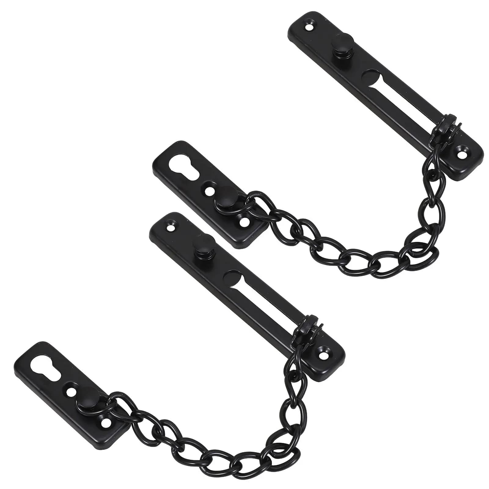 2Pcs Stainless Steel Door Chain Lock Anti-Theft Security Chain for Home Apartment Hotel Safety Guard Interior Door Lock