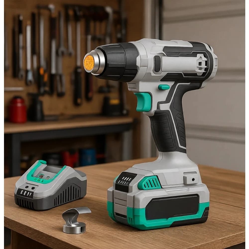 Pistola Termica Senza Fili 20V, 932 ° F Max, 3 Temperature, 2 Ugelli, Batteria 4Ah, 200L/min, Protezione dal Surriscaldamento per Saldatura/Scongelamento Fai-da-Te