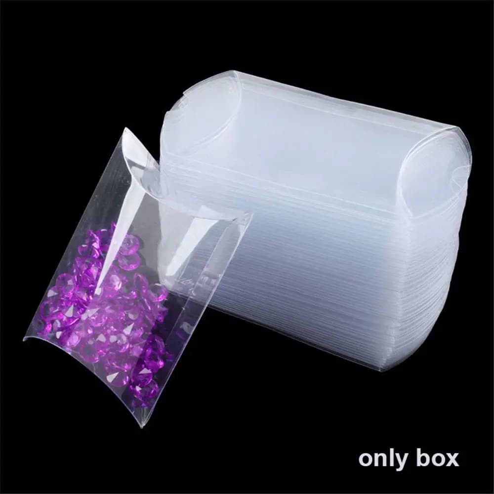 50pcs/set Home Decor Plastic Present Pocket Wedding Favors Pillow Shape Candy Boxes Gift Bag Cookie pouch