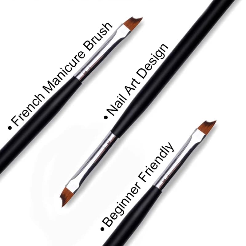 Pennello per manicure francese fai-da-te, pennello per dettagli unghie per uso domestico per punte francesi, pulizia cuticola, pittura per nail art, strumenti per manicure con