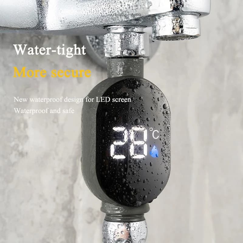 Termometro per doccia domestica con display a LED 0 ℃ ~99 ℃ Misurazione accurata della temperatura dell'acqua Misuratore intelligente impermeabile per bagno