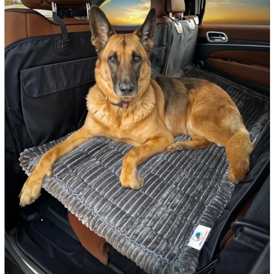 Cuccia per cani per sedile posteriore auto - Cuscino antiscivolo per sedile posteriore per cani - Tappetino da viaggio in peluche per animali domestici per auto, camion, SUV