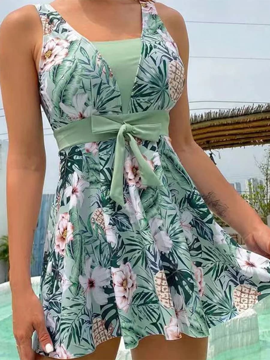 2026 Floral Tankini Set 2 Piece Women Swimsuit Sexy High Waist Swimwear Female Bathers Bathing Swimming Suit Summer Beachwear