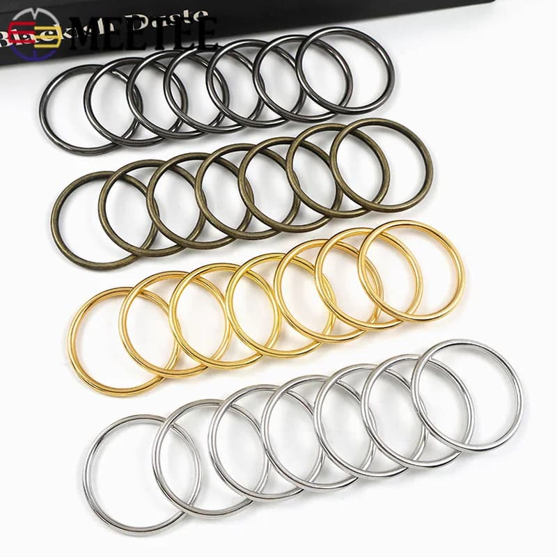 30/50Pcs 20-50mm Metal Buckle Seamless O Ring Loops for Bag Strap Keychain Connector Purse Decorative Clasp DIY Bags Accessories
