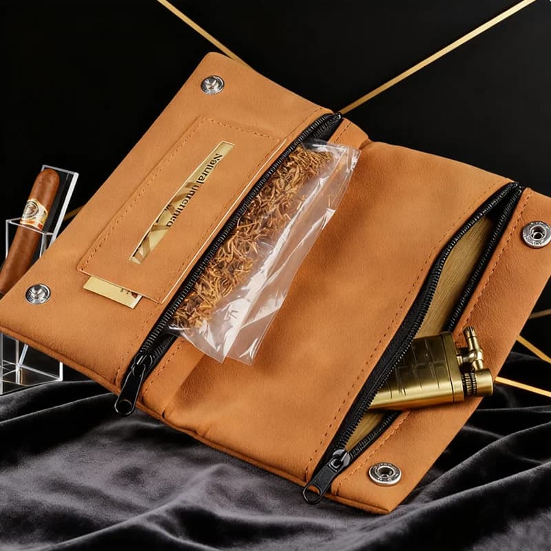 Pipa da fumo Custodia per tabacco Organizzatori Custodia per pipa Sigaretta Carta da fumo Custodia in pelle PU Borsa a portafoglio Strumenti Accessori