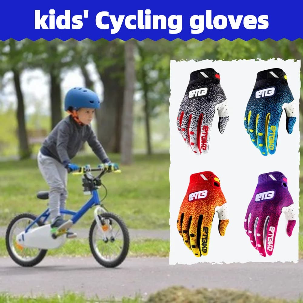 ETBIKE children's bicycle gloves, suitable for ages 4 to 10 years, ideal for scooters and children's play and learning.