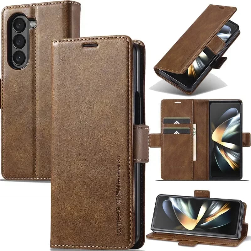 Luxury Magnetic Wallet PU Leather Case for Samsung Galaxy Z Fold 3 4 5 6 7 Card Holder Solt Pocket Cover for Galaxy Z Fold7 6 5