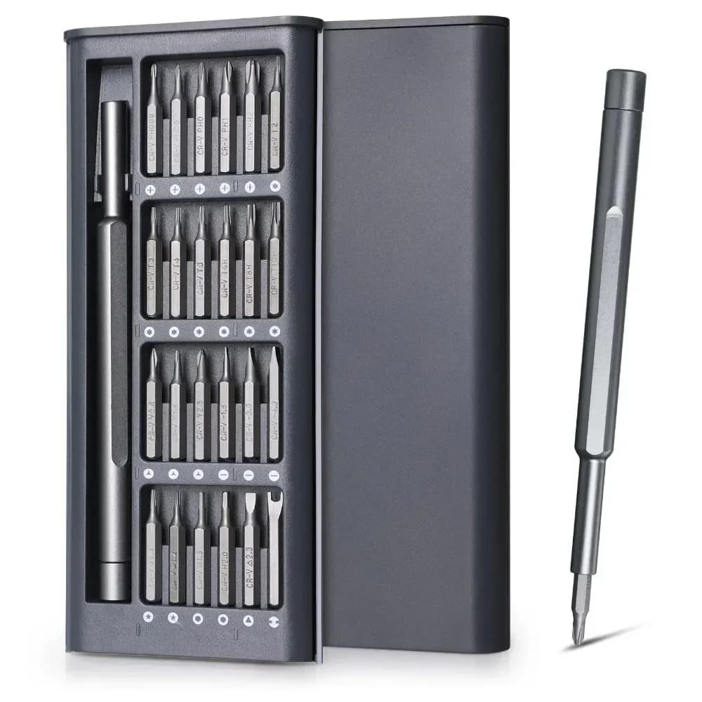 Kit di precisione elettronica 24-in-1 - Set completo di cacciaviti per riparazione di droni, telefoni, fotocamere e orologi
